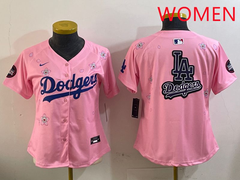 Women Los Angeles Dodgers Blank Pink Sakura Edition 2025 Nike MLB Jersey style 18
